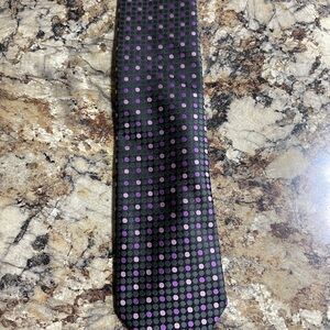 Elegant Black and Purple Polka Dot Tie